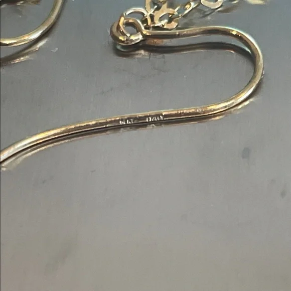 Solid 14k gold Dangle earrings with quartz natural stones. Italy/Stamped - Picture 8 of 10